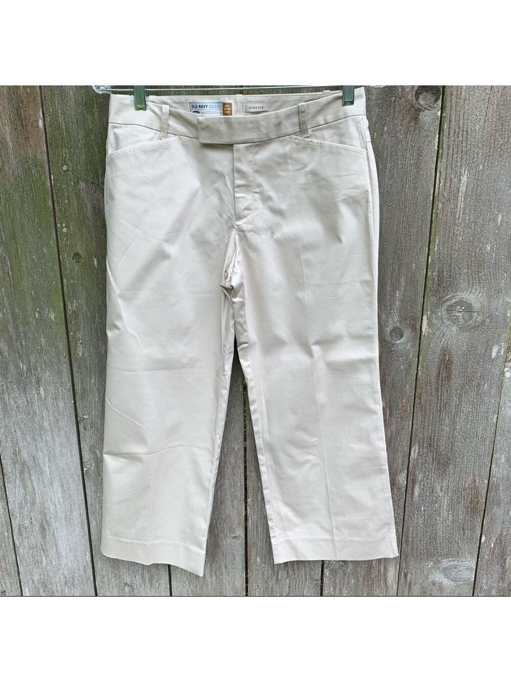 Old Navy Cream Stretch Cotton Capris Cropped Pants